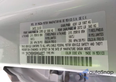 2024 Mazda Cx-30 2.5 S Select Sport из США, поврежденный, VIN 3MVDMBBM9RM644607